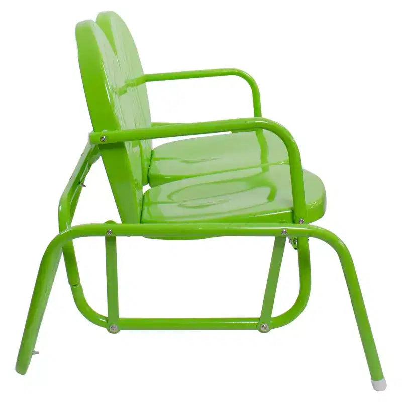 Fauteuil de patio Northlight 48,25 en métal rétro double planeur, vert lime