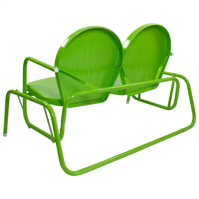 Fauteuil de patio Northlight 48,25 en métal rétro double planeur, vert lime