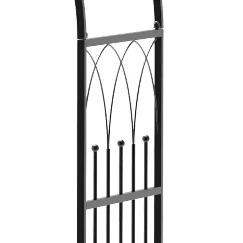 Outsunny Arche de jardin en métal avec banc pour plantes grimpantes, raisins et vignes, avec assise décorative entrelacée, noir