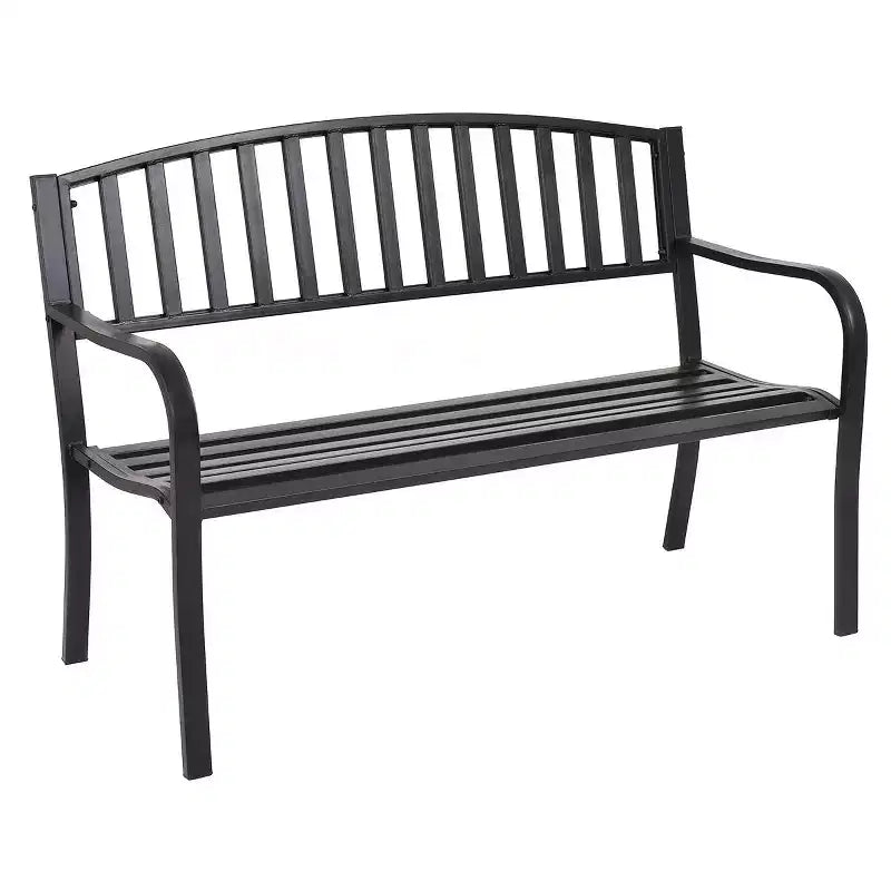 Banc de jardin Costway 50" pour terrasse, parc, extérieur, lattes en acier, chaise de porche