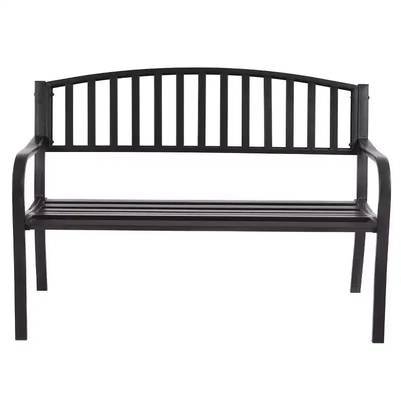 Banc de jardin Costway 50" pour terrasse, parc, extérieur, lattes en acier, chaise de porche