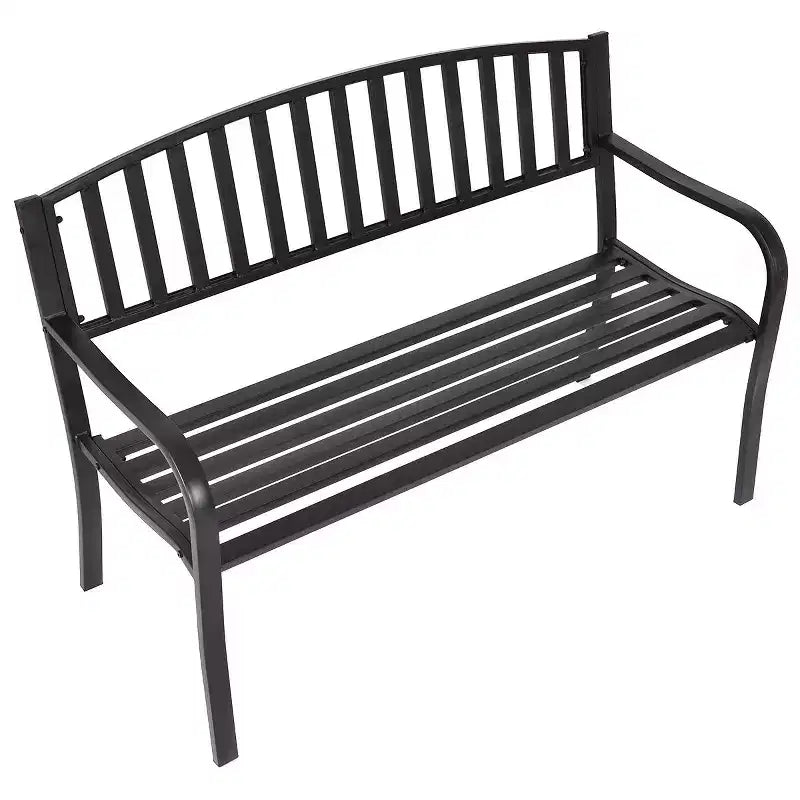 Banc de jardin Costway 50" pour terrasse, parc, extérieur, lattes en acier, chaise de porche