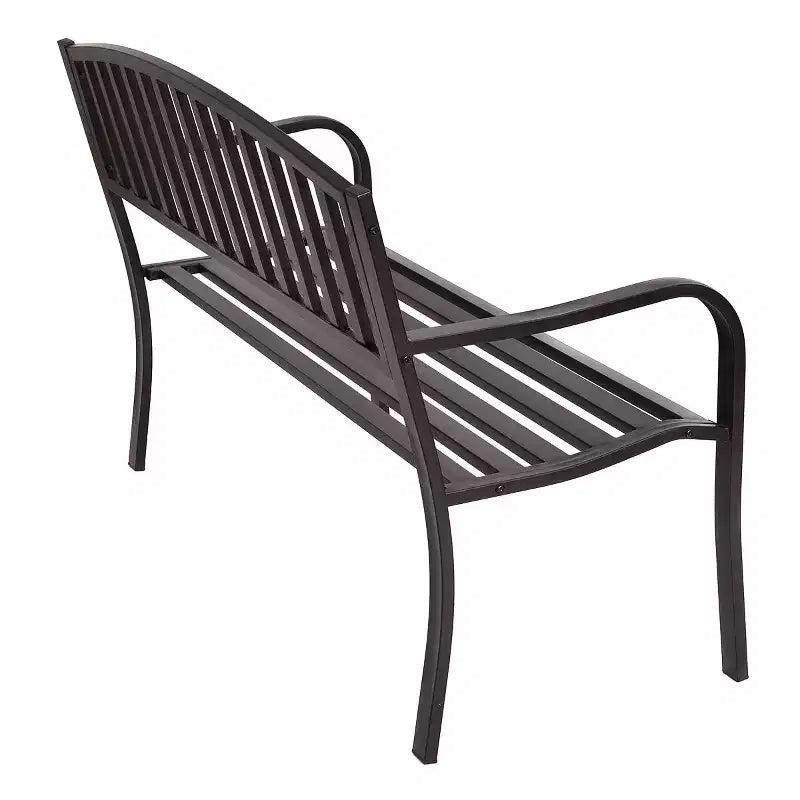 Banc de jardin Costway 50" pour terrasse, parc, extérieur, lattes en acier, chaise de porche