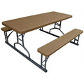 Plastic Development Group 6 Foot Indoor Outdoor Picnic Table with Steel Frame for Parties, Holidays, Weddings, and Crafts, Brown