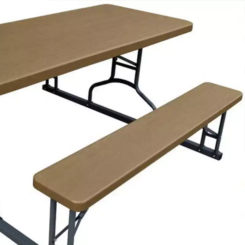 Table de pique-nique pliante de 1,8 m de Plastic Development Group, pour l'intérieur et l'extérieur, avec cadre en acier, pour fêtes, vacances, mariages et travaux manuels, marron