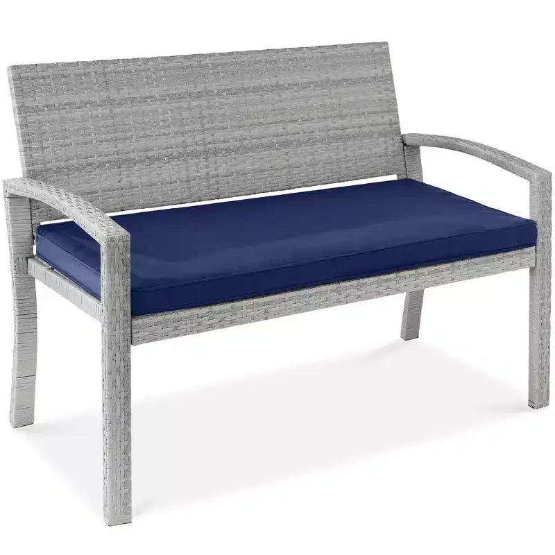 Banc de jardin en osier d'extérieur 2 places Best Choice Products avec coussin, capacité de 317 kg
