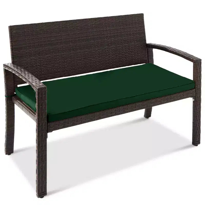 Banc de jardin en osier d'extérieur 2 places Best Choice Products avec coussin, capacité de 317 kg