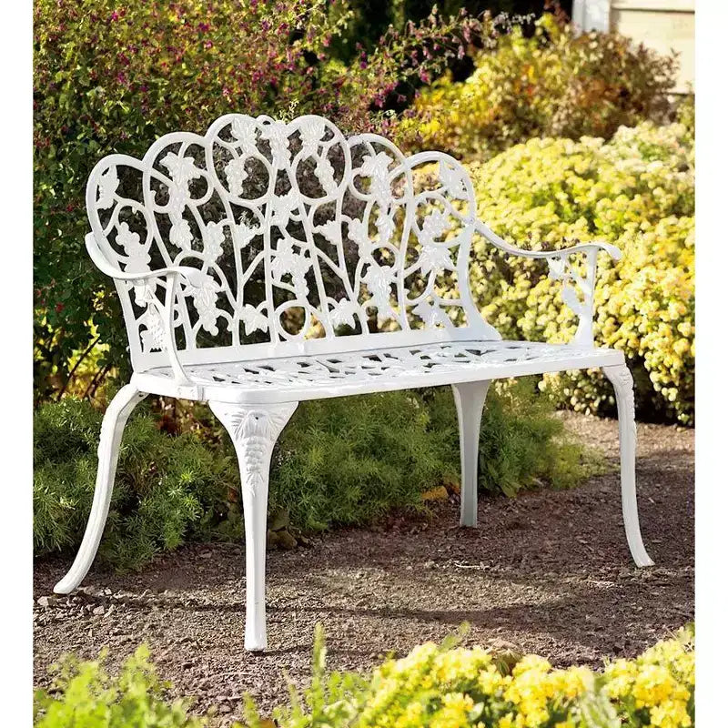 Banc de jardin Grapevine en aluminium thermolaqué - 41,75 L x 20,75 P x 33,5 H Noir