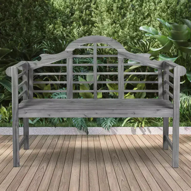 JONATHAN Y Lutyens 51.2 Banc d'extérieur 2 places en bois d'acacia arqué pour jardin et terrasse, supportant 272 kg
