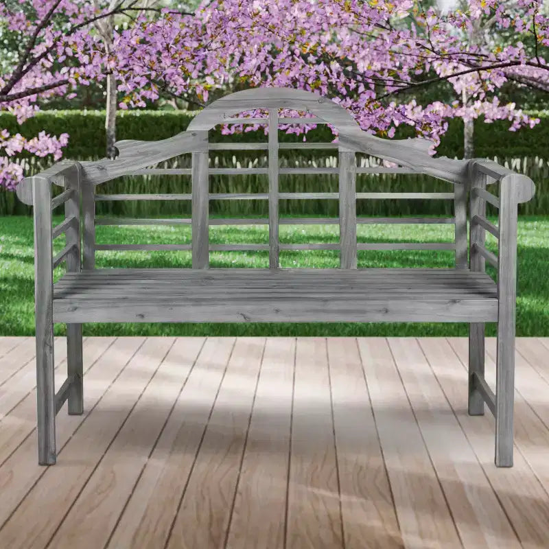 JONATHAN Y Lutyens 51.2 Banc d'extérieur 2 places en bois d'acacia arqué pour jardin et terrasse, supportant 272 kg