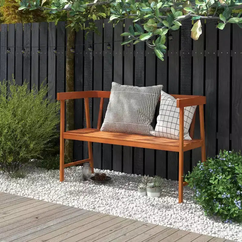 Banc de jardin Costway en bois d'eucalyptus, 2 places, assise à lattes et dossier, 360 kg, naturel