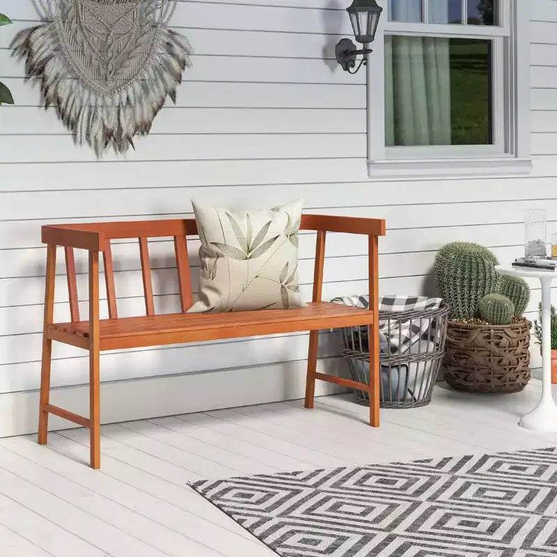 Banc de jardin Costway en bois d'eucalyptus, 2 places, assise à lattes et dossier, 360 kg, naturel
