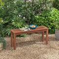 Costway Patio Backless Bench 2-Seater Outdoor Dining Bench Solid Wood Garden Backyard