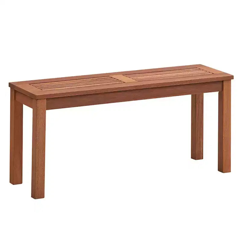Banc sans dossier Costway pour patio, 2 places, banc de salle à manger extérieur en bois massif pour jardin et cour arrière