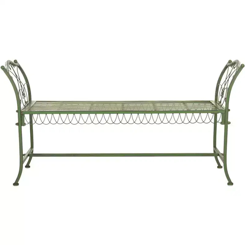 Arona Bench - Outdoor - PAT5015 - Antique Green - Safavieh
