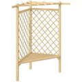 Outsunny 55 Trellis Garden Bench, Wooden Park Bench for Climbing Plants with Slatted Seat, Great for Lawn, Backyard, Deck, Natural