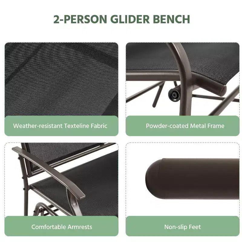 Banc balancelle de terrasse Yaheetech avec cadre en acier