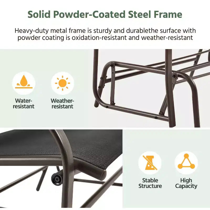 Banc balancelle de terrasse Yaheetech avec cadre en acier