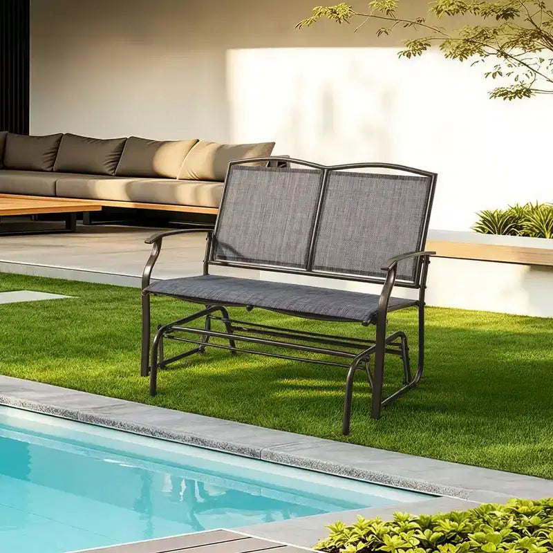 Banc balancelle de terrasse Yaheetech avec cadre en acier