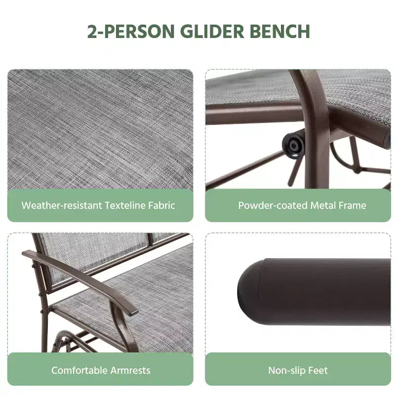 Banc balancelle de terrasse Yaheetech avec cadre en acier