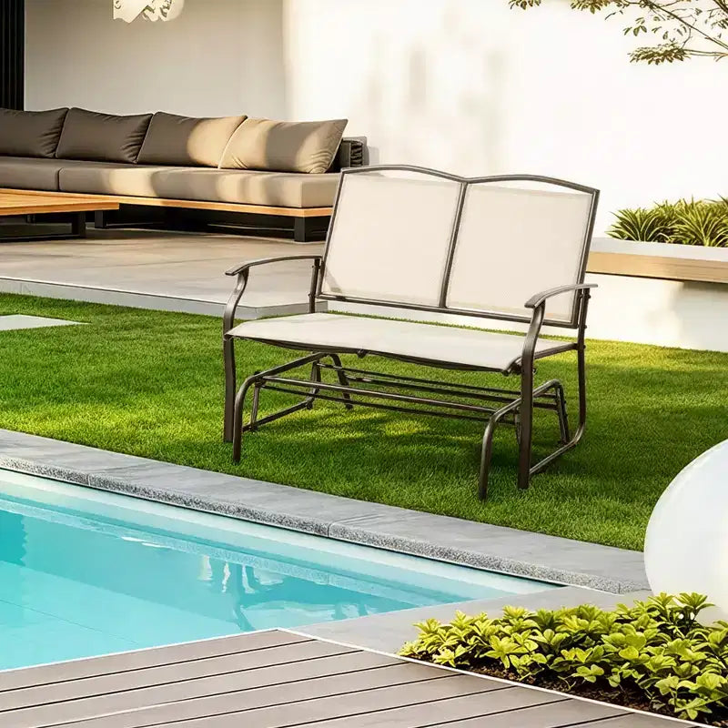 Banc balancelle de terrasse Yaheetech avec cadre en acier