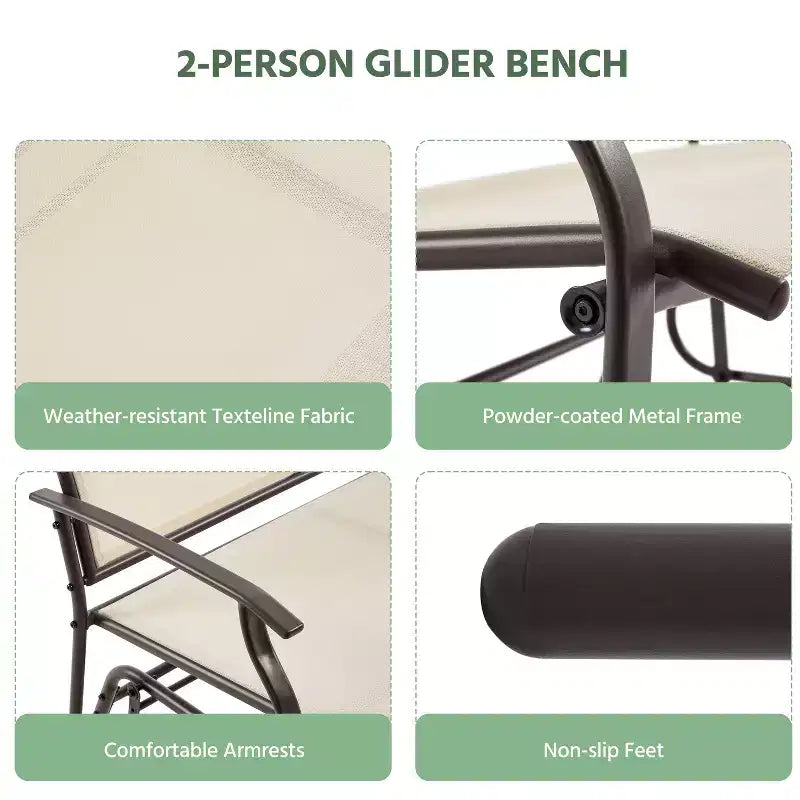 Banc balancelle de terrasse Yaheetech avec cadre en acier