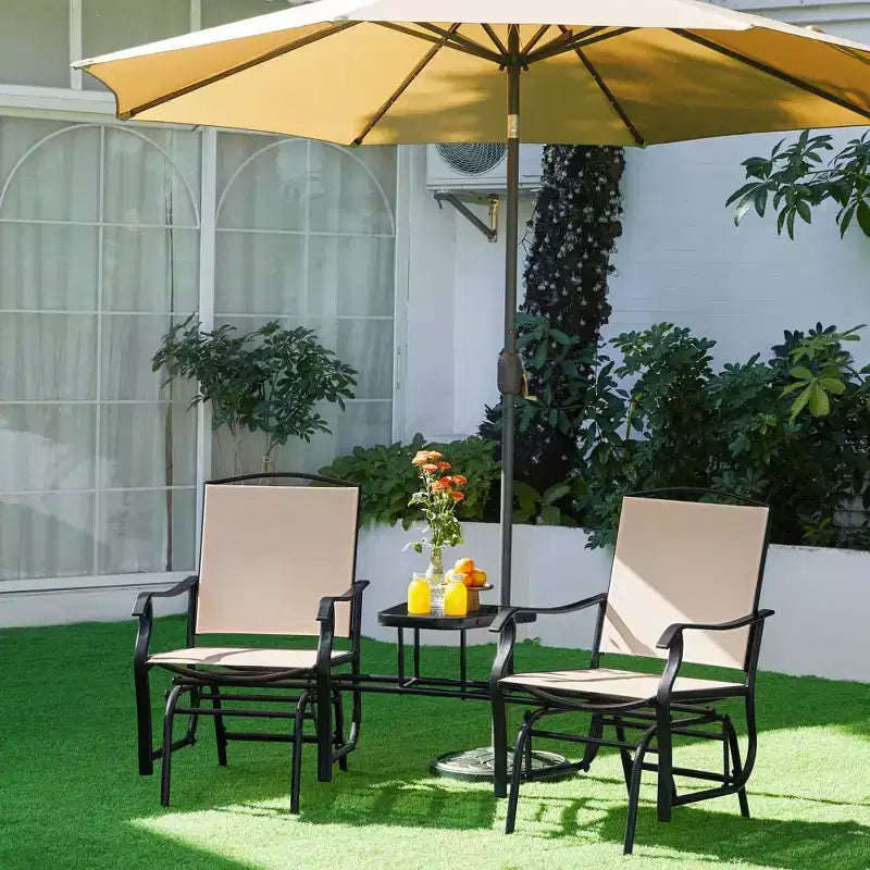 Yaheetech Fauteuil à bascule extérieur de jardin Causeuse de terrasse