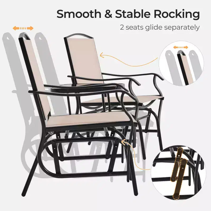 Yaheetech Fauteuil à bascule extérieur de jardin Causeuse de terrasse