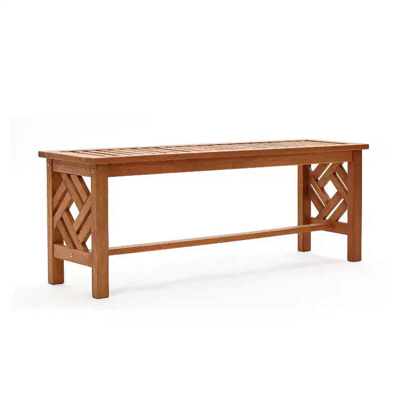 Banc de salle à manger sans dossier en bois massif LuxenHome Carmel