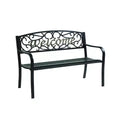 Living Accents Black Steel Welcome Park Bench 33.5 inch H X 50.5 inch L X 23.5 inch D