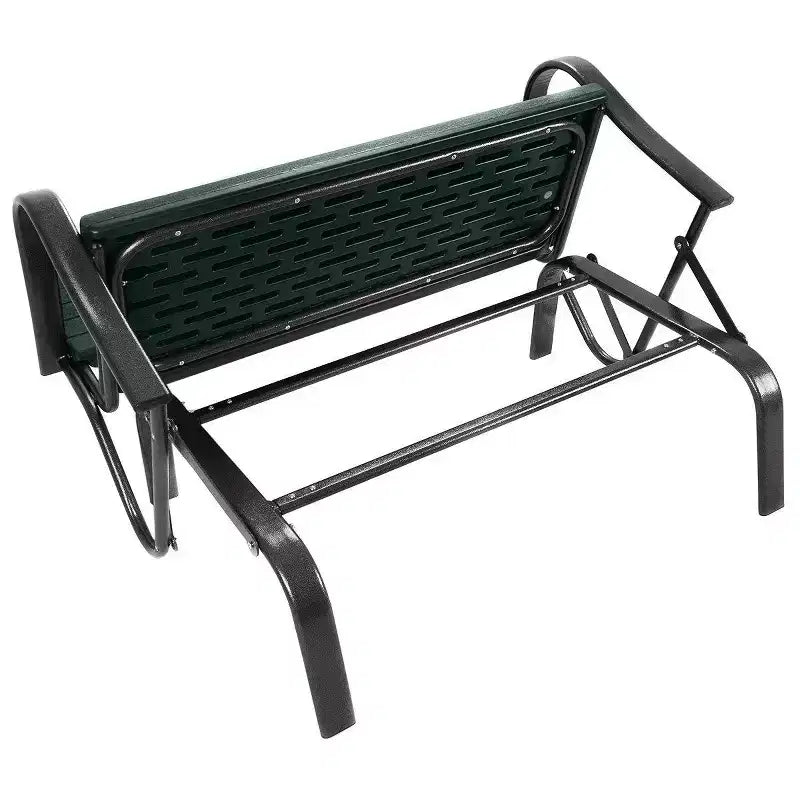 Costway Banc de Jardin Balançoire Balancelle 2 Places en Acier Marron/Vert