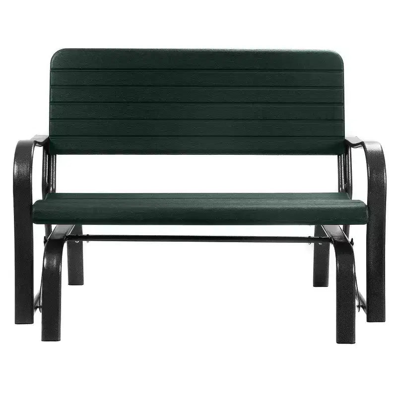 Costway Banc de Jardin Balançoire Balancelle 2 Places en Acier Marron/Vert