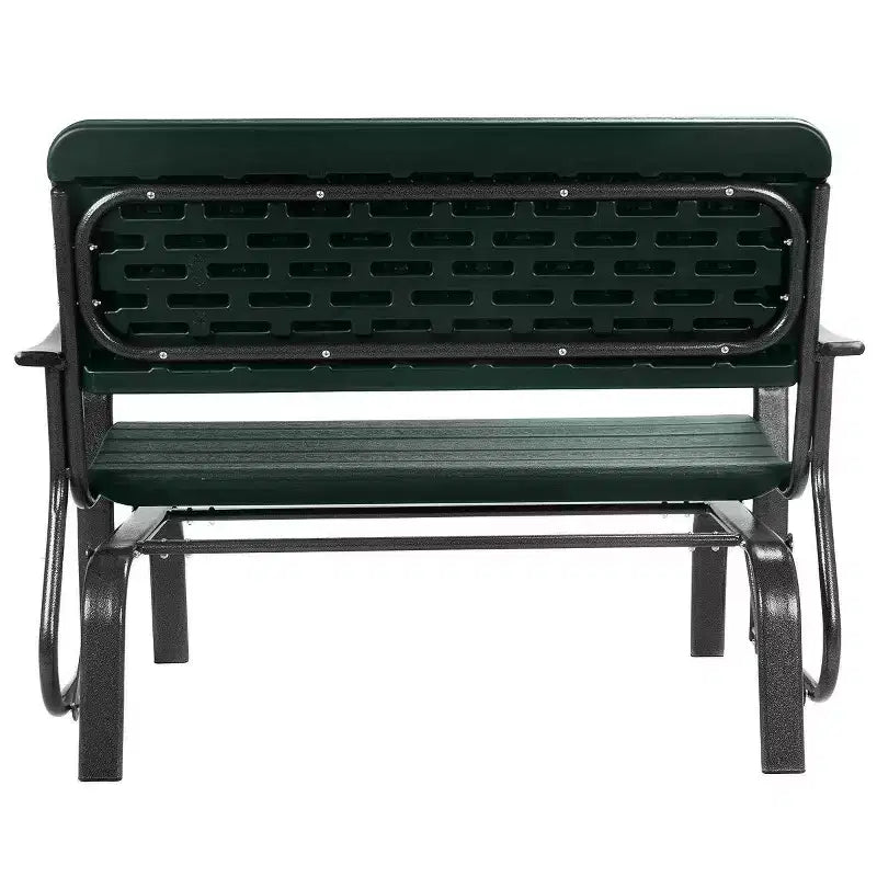 Costway Banc de Jardin Balançoire Balancelle 2 Places en Acier Marron/Vert