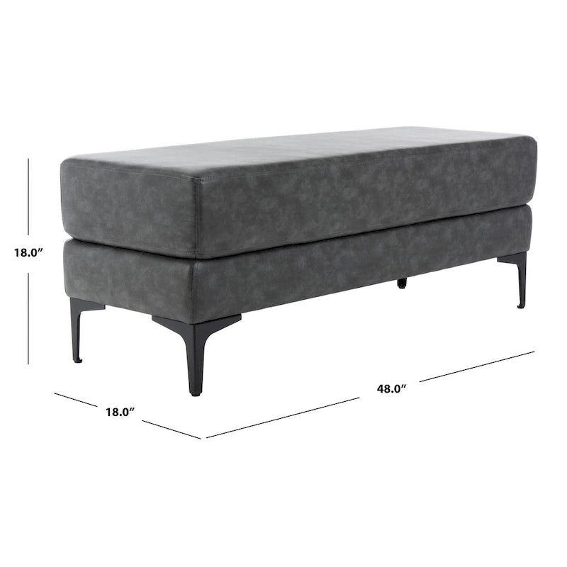 Banc rectangulaire Roena SAFAVIEH – 48 x 18 x 18 – 48L x 18P x 18H