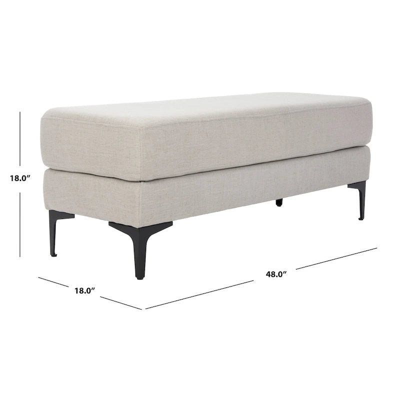 Banc rectangulaire Roena SAFAVIEH – 48 x 18 x 18 – 48L x 18P x 18H