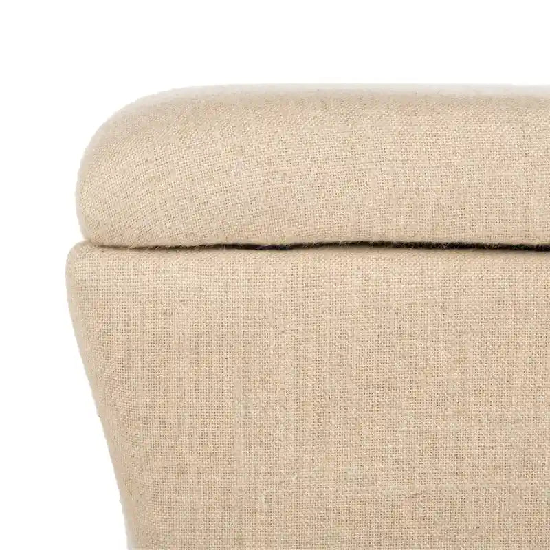Banc de rangement Gigi en lin crème SAFAVIEH - 36 L x 19 P x 21 H - 36Wx19Dx21H