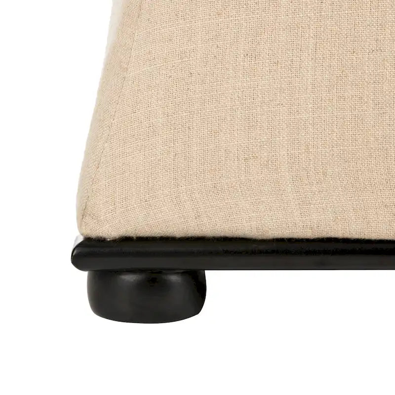 Banc de rangement Gigi en lin crème SAFAVIEH - 36 L x 19 P x 21 H - 36Wx19Dx21H