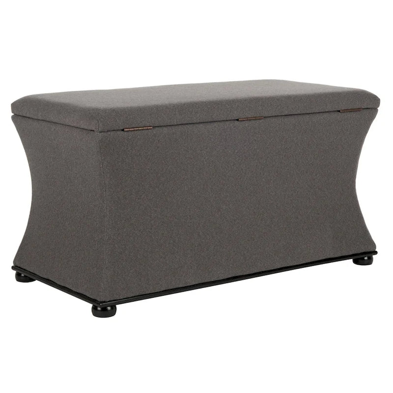 Banc de rangement Gigi en lin crème SAFAVIEH - 36 L x 19 P x 21 H - 36Wx19Dx21H