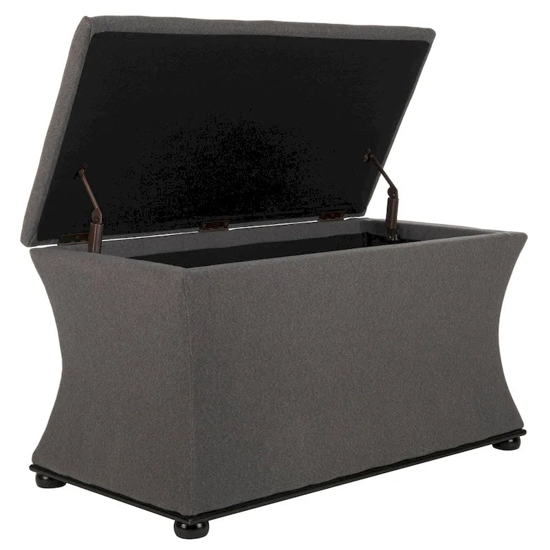 Banc de rangement Gigi en lin crème SAFAVIEH - 36 L x 19 P x 21 H - 36Wx19Dx21H