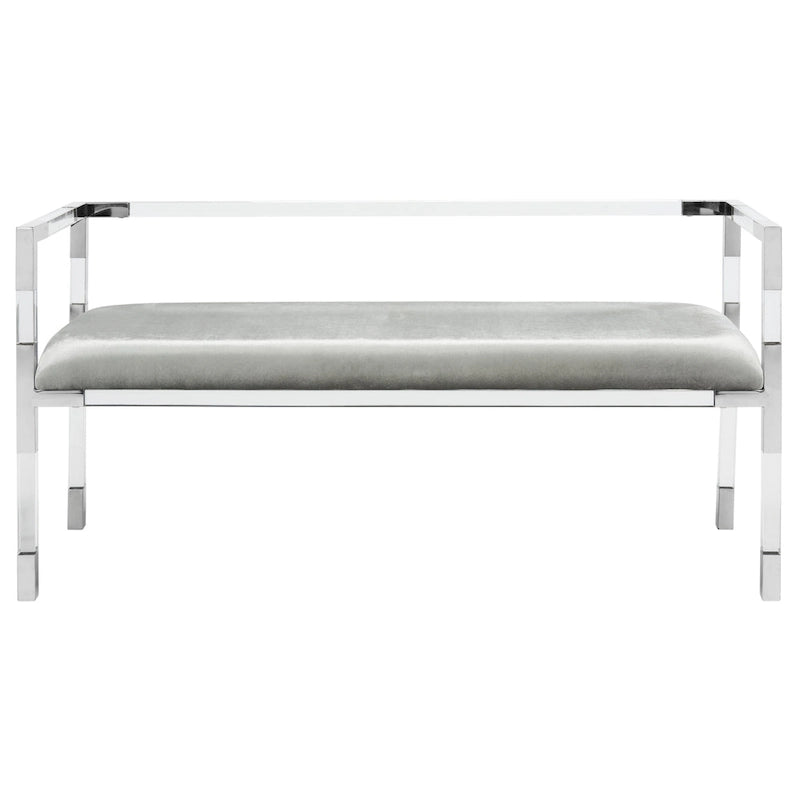 Banc SAFAVIEH Couture Shakti gris acrylique – 50Lx18Px26H