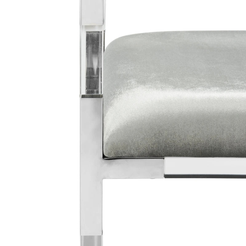Banc SAFAVIEH Couture Shakti gris acrylique – 50Lx18Px26H