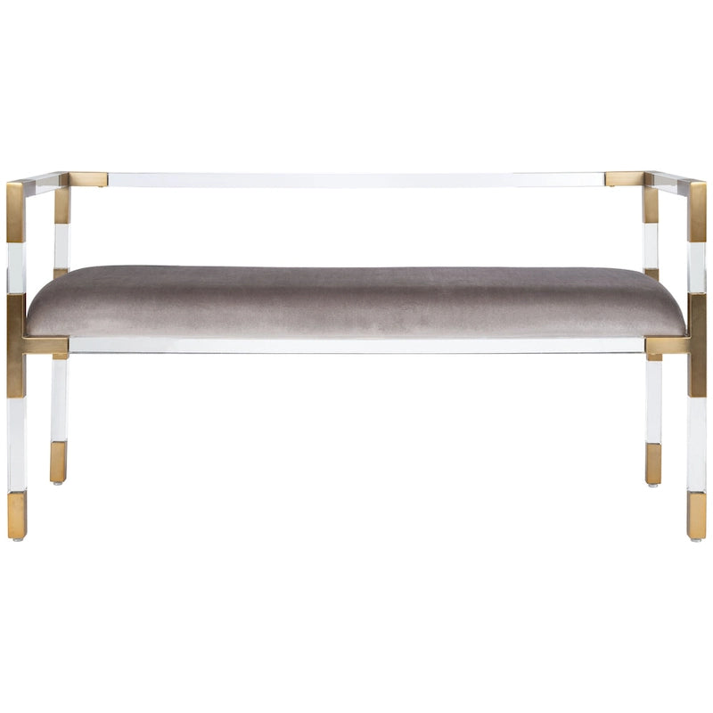 Banc SAFAVIEH Couture Shakti gris acrylique – 50Lx18Px26H