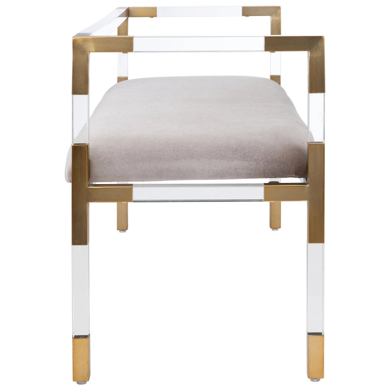 Banc SAFAVIEH Couture Shakti gris acrylique – 50Lx18Px26H