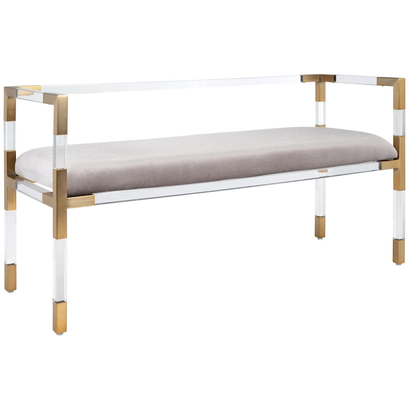 Banc SAFAVIEH Couture Shakti gris acrylique – 50Lx18Px26H