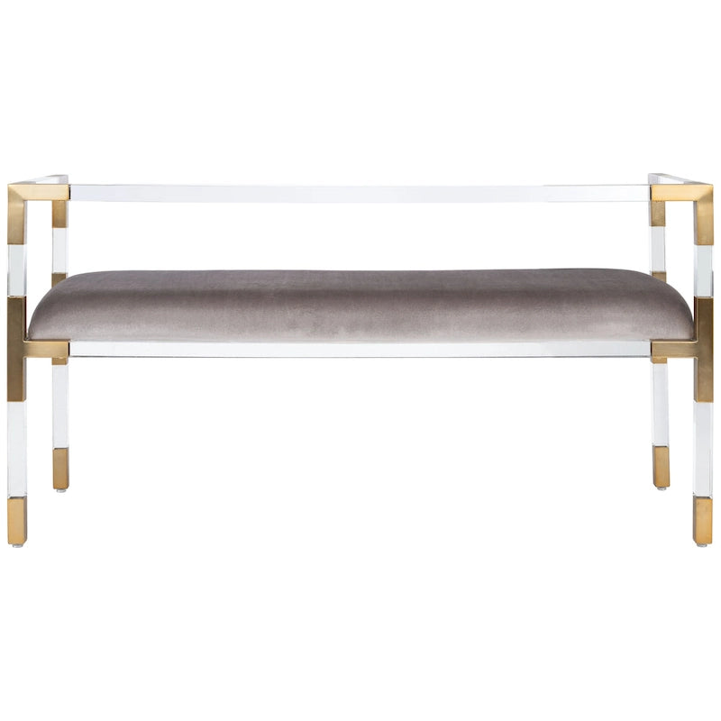 Banc SAFAVIEH Couture Shakti gris acrylique – 50Lx18Px26H