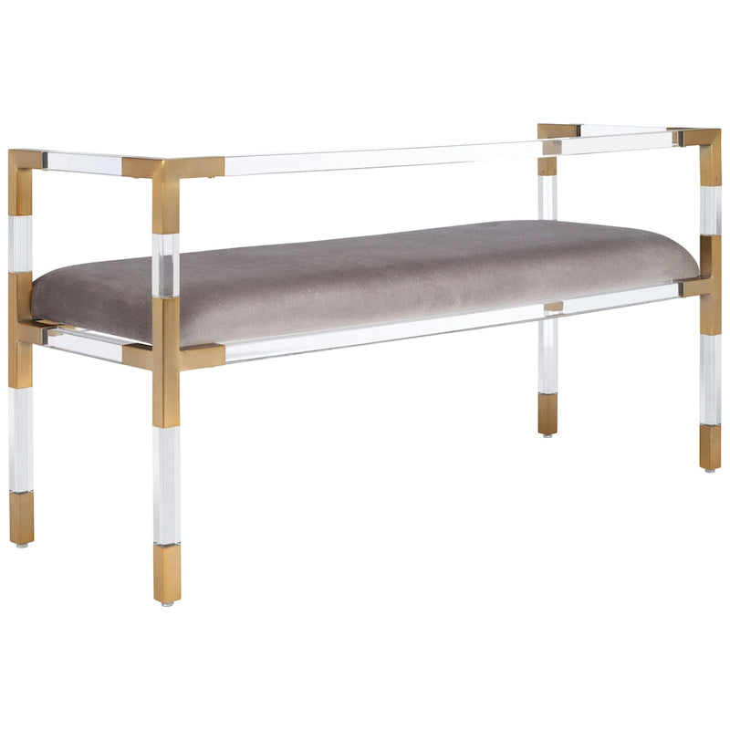 Banc SAFAVIEH Couture Shakti gris acrylique – 50Lx18Px26H