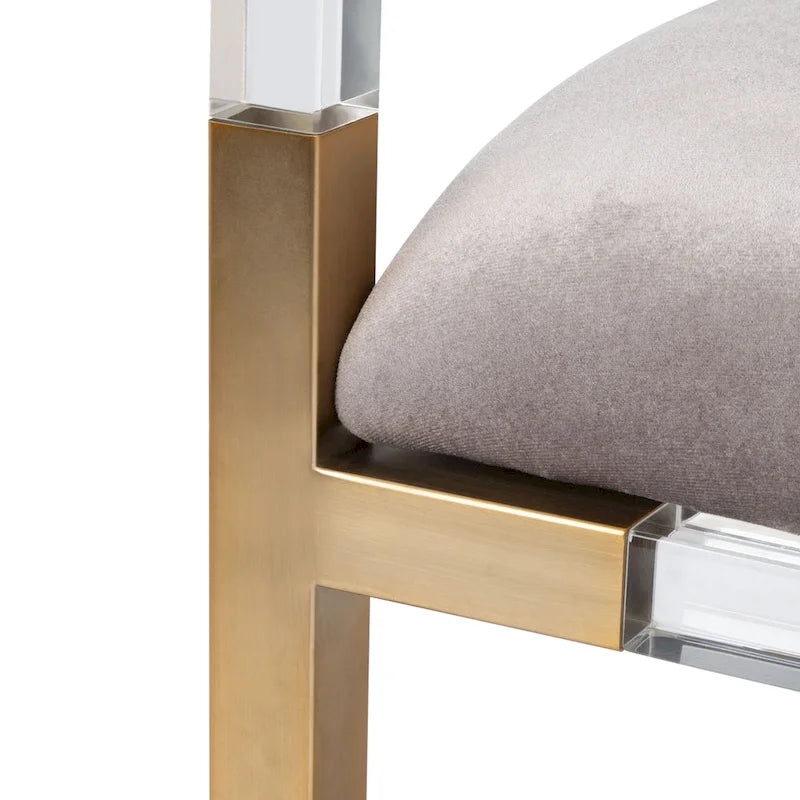 Banc SAFAVIEH Couture Shakti gris acrylique – 50Lx18Px26H