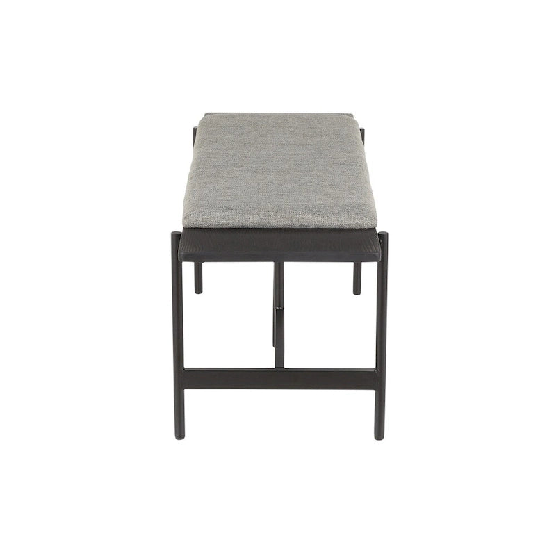 Banc contemporain Chloé avec assise rembourrée et accent en bois - S.O.
