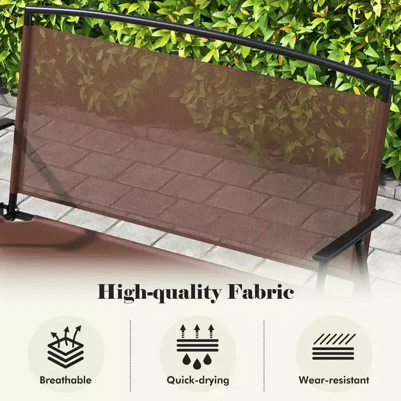 Banc de terrasse 2 places Costway, banc de jardin pliant d'extérieur avec dossier et accoudoirs