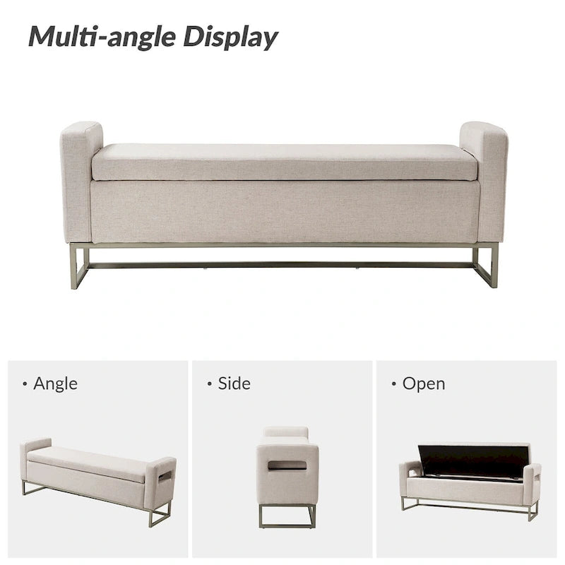 Banc capitonné moderne Diana avec rangement